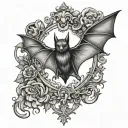 gothic bat tattoo design idea