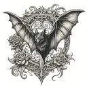 gothic bat tattoo design idea