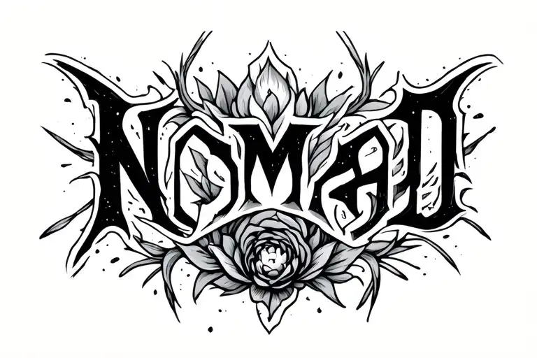 the word NOMAD tattoo design idea