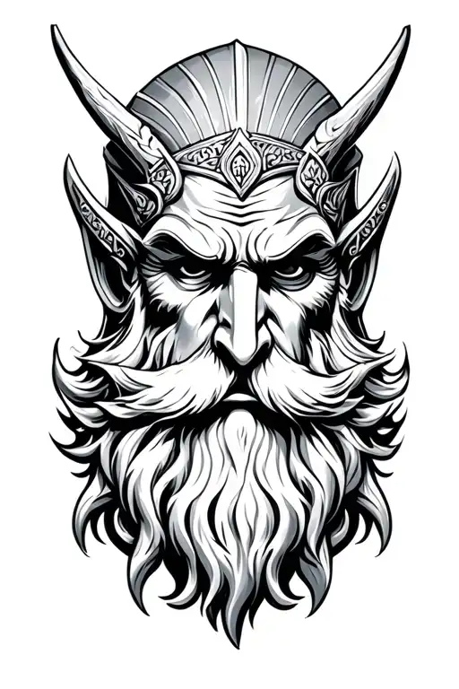 odin face tattoo design idea