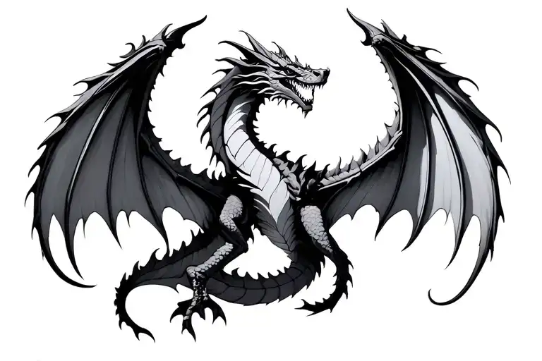 Dragon wings tattoo design idea