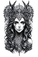 goddess hel nordic godess of death tattoo design idea