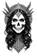 goddess hel nordic godess of death tattoo design idea