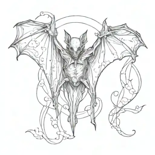 bat hanging upside tattoo design idea