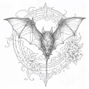 bat hanging upside tattoo design idea