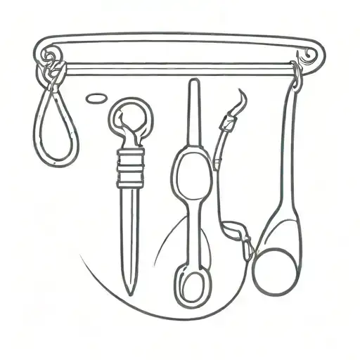 spoon and zipper tattoo design idea