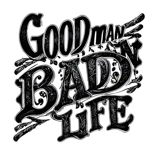 "Good man bad life" Lonely tattoo design idea