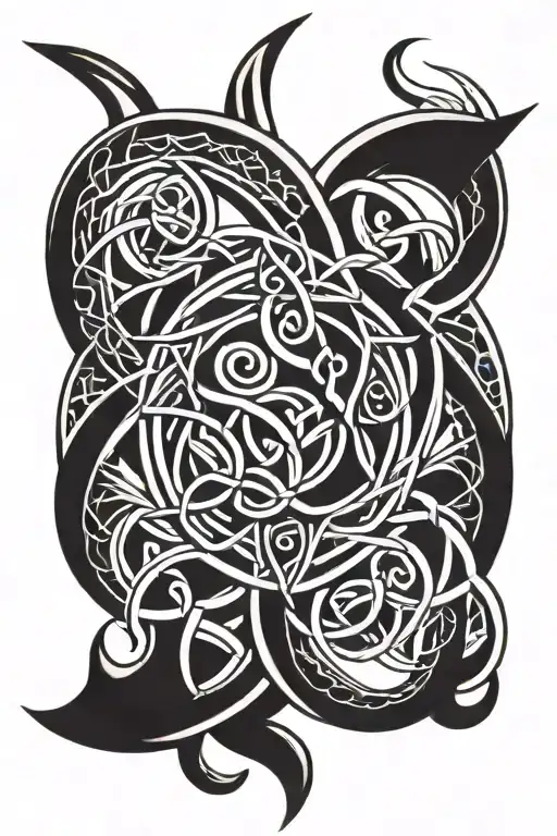 Celtic knotwork design incorporating tattoo design idea