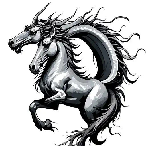 horse dragon ox tattoo design idea