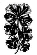 black clover 5 leaf clover tattoo design idea