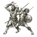 David and Goliath tattoo design idea