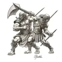 David and Goliath tattoo design idea