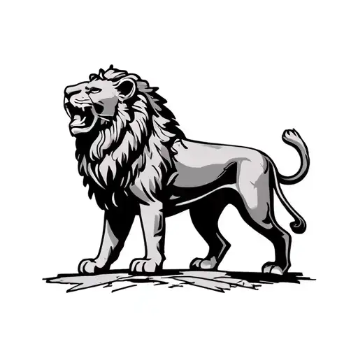 Roman Colosseum with lions tattoo design idea