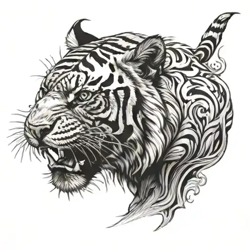 a prowling tiger tattoo design idea