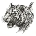 a prowling tiger tattoo design idea