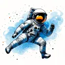 astronaut floating in space tattoo design idea
