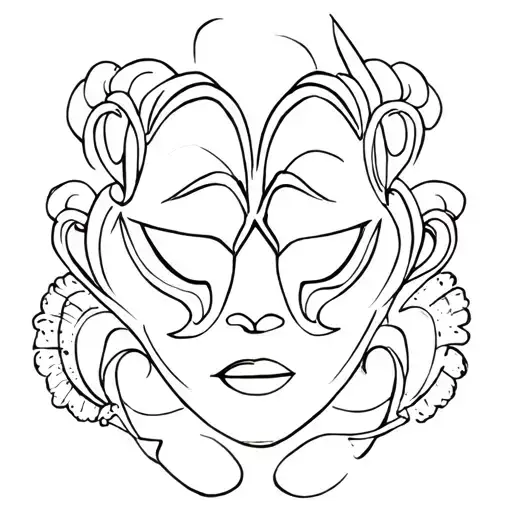lucky mask tattoo design idea