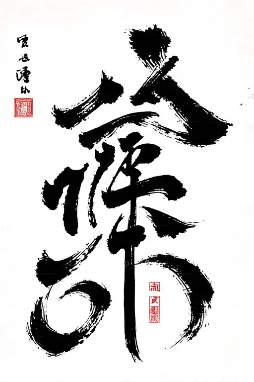 Korean calligraphy brush tattoo design idea
