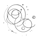 rings planets tattoo design idea