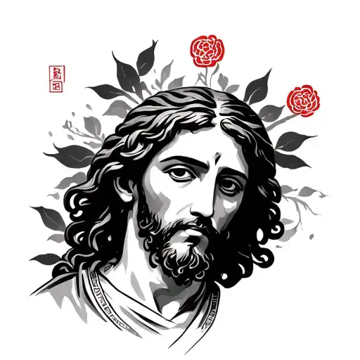 jesus in mandarin character tattoo design idea