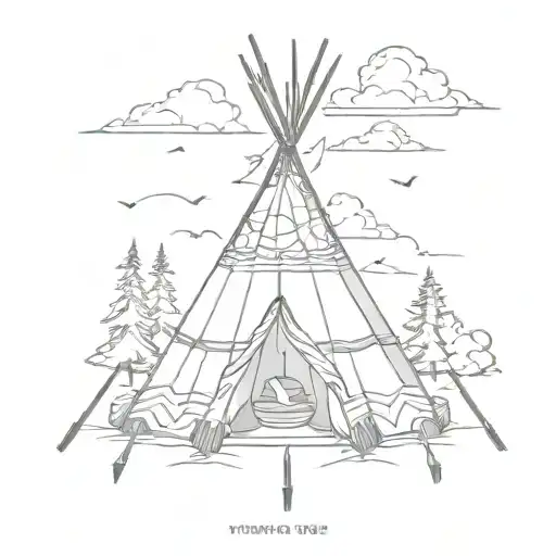 teepee tattoo design idea