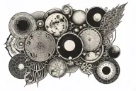 888 and moon phases tattoo design idea