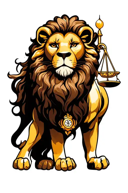 Libra and Leo zodiac sign tattoo design idea