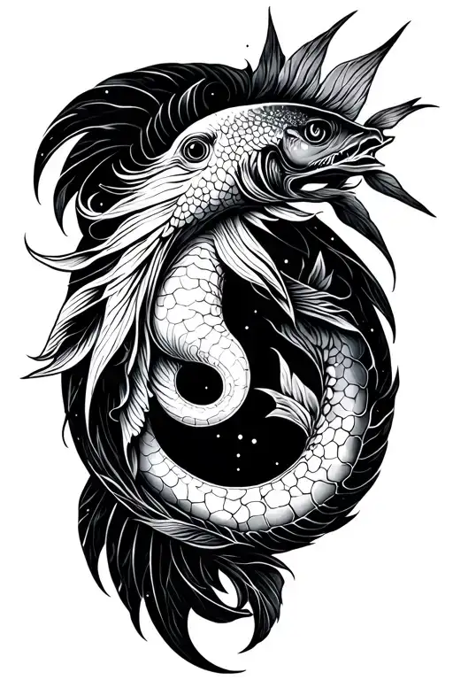 Aquarius, Pisces and gemini zodiac sign tattoo design idea
