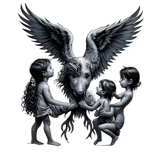 honor living children tattoo design idea