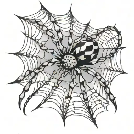 ice Crystal spider on snowflake spider web tattoo design idea