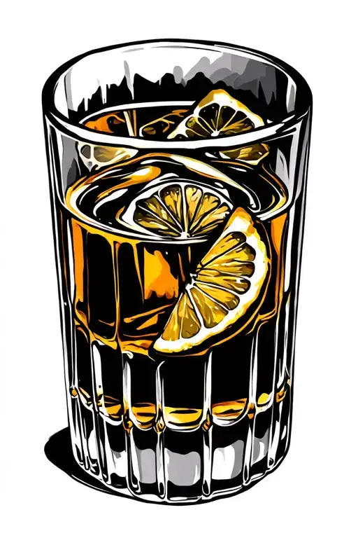 Whiskey Glass tattoo design idea