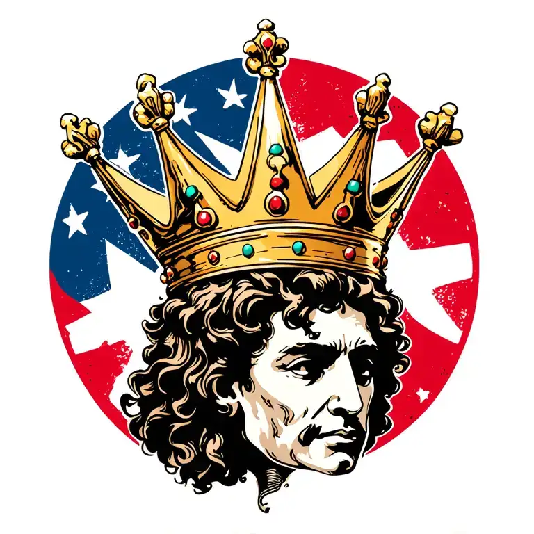 King of the end put the crown on the bottom tattoo design idea