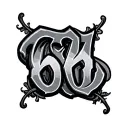666 numbers tattoo design idea