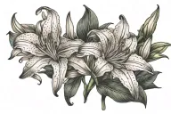 stargazer lilies : full tattoo design idea