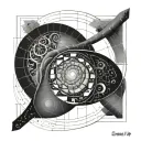 Science, physics, formulas, fibonacci, golden ratio tattoo design idea