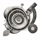 Science, physics, formulas, fibonacci, golden ratio tattoo design idea