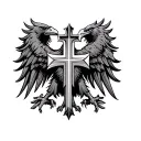 German eagle with cross tattoo design idea