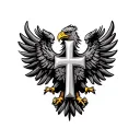 German eagle with cross tattoo design idea