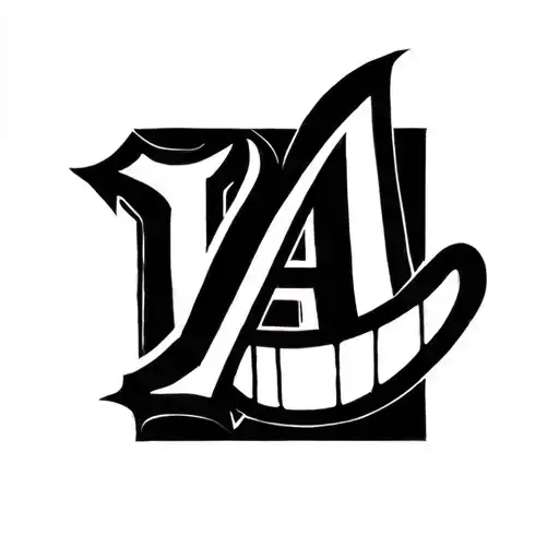 letter A minimalistic smiling integrated tattoo design idea