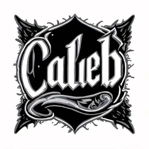 "Caleb" name written tattoo design idea