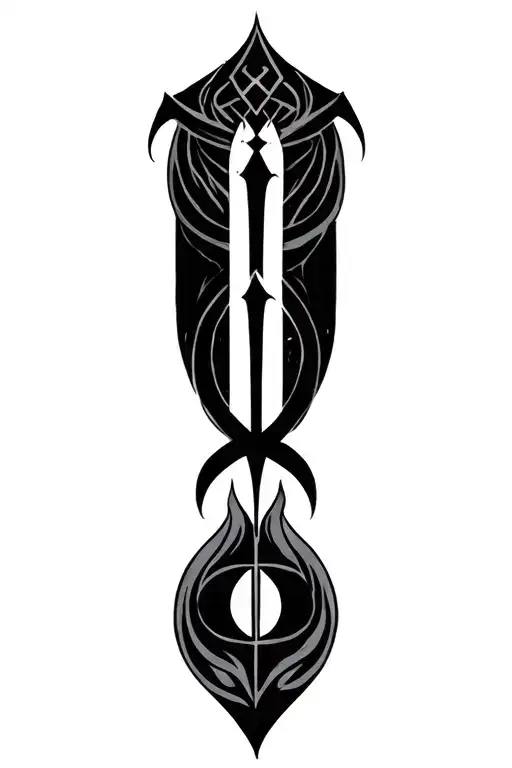 Tiwaz and Algiz bind rune tattoo design idea