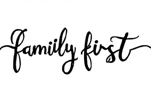 "Family first" tattoo design idea