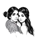 Mother And 2 Daughters tattoo design idea