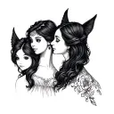 Mother And 2 Daughters tattoo design idea