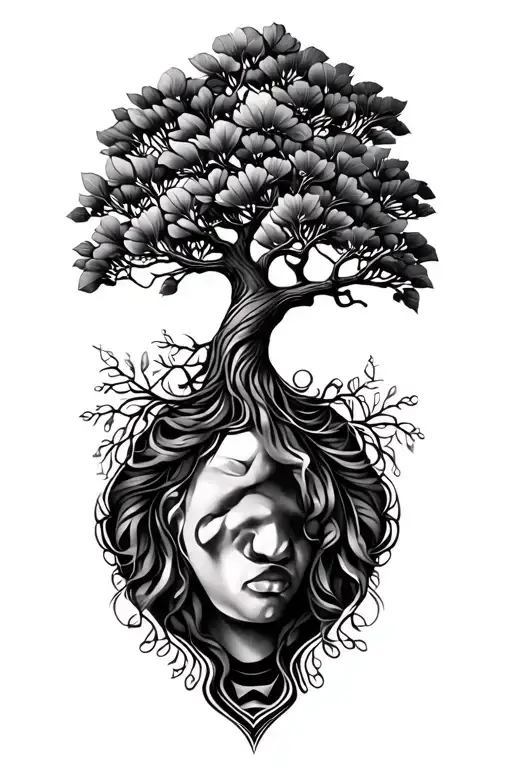 ethiopian and family tree branch tattoo design idea