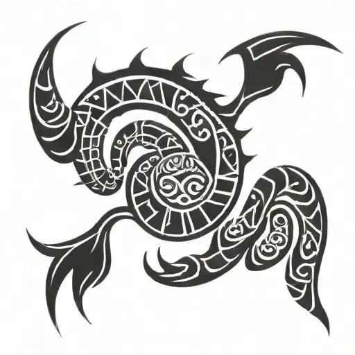 cancer and capricorn symbol with 01 tattoo design idea