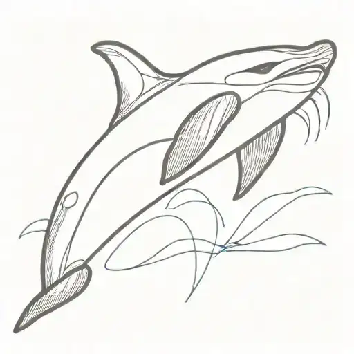 orca jumping tattoo design idea