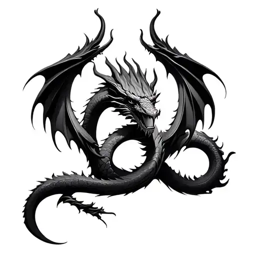 dragon creating infinity symbol tattoo design idea