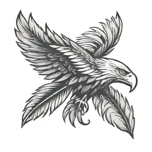 eagle feather ra tattoo design idea
