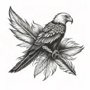 eagle feather ra tattoo design idea